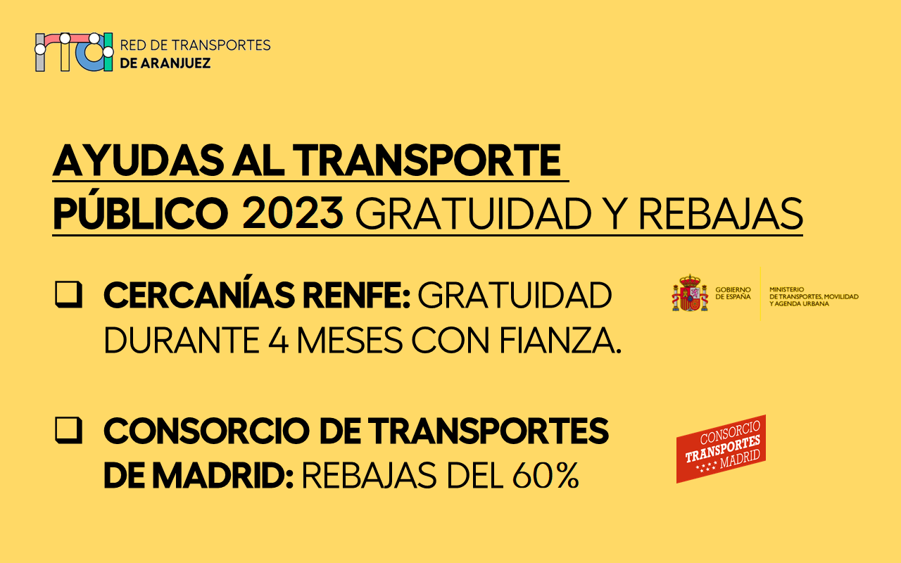 Ayudas al transporte público en Madrid 2023: Cercanías Renfe y CRTM
